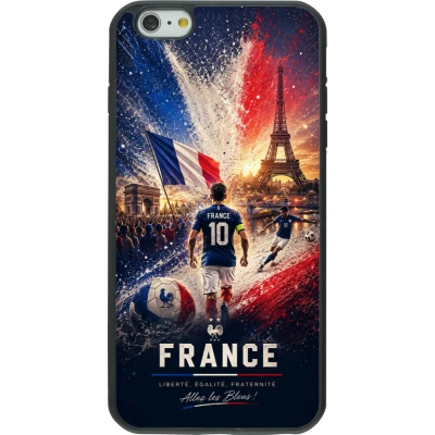 Coque iPhone 6 Plus / 6s Plus - Silicone rigide noir Football France splash 2026