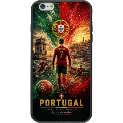 Coque iPhone 6 Plus / 6s Plus - Silicone rigide noir Football Portugal splash 2026