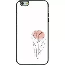 iPhone 6 Plus / 6s Plus Case Hülle - Silikon schwarz Spring 23 minimalist flower