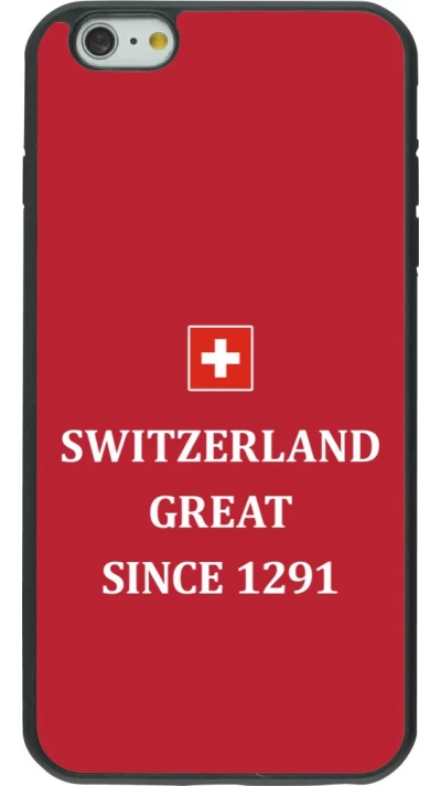 iPhone 6 Plus / 6s Plus Case Hülle - Silikon schwarz Switzerland Great Since 1291