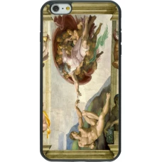iPhone 6 Plus / 6s Plus Case Hülle - Silikon schwarz Kunstbild - Die Erschaffung Adams - Michelangelo