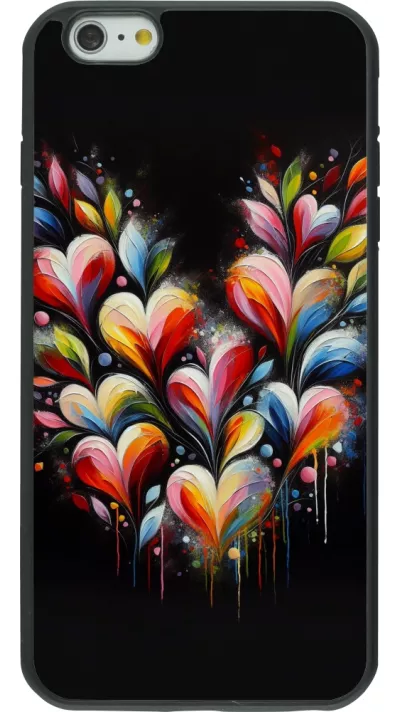 iPhone 6 Plus / 6s Plus Case Hülle - Silikon schwarz Valentin 2024 Schwarzes Herz Abstrakt