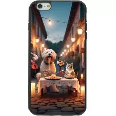 iPhone 6 Plus / 6s Plus Case Hülle - Silikon schwarz Valentin 2024 Hund & Katze Kerzenlicht
