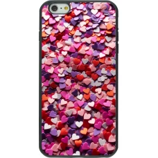 iPhone 6 Plus / 6s Plus Case Hülle - Silikon schwarz Valentin 2025 Konfetti