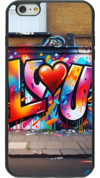 iPhone 6 Plus / 6s Plus Case Hülle - Silikon schwarz Valentin 2025 Liebe U Tag