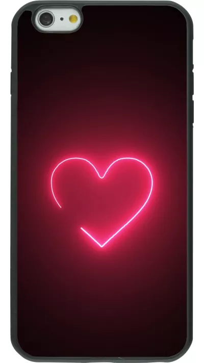 iPhone 6 Plus / 6s Plus Case Hülle - Silikon schwarz Valentine 2023 single neon heart