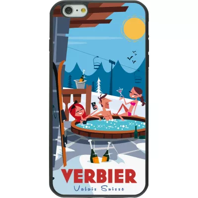 Coque iPhone 6 Plus / 6s Plus - Silicone rigide noir Verbier Mountain Jacuzzi