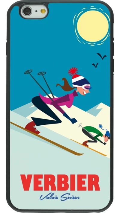 iPhone 6 Plus / 6s Plus Case Hülle - Silikon schwarz Verbier Ski Downhill