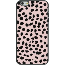 iPhone 6 Plus / 6s Plus Case Hülle - Silikon schwarz Wild Leopard Pink