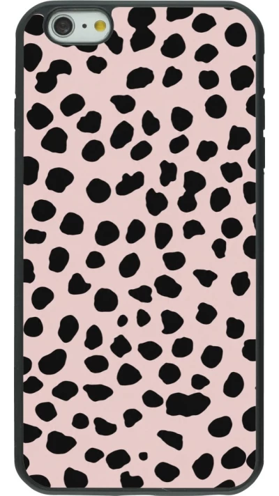 iPhone 6 Plus / 6s Plus Case Hülle - Silikon schwarz Wild Leopard Pink