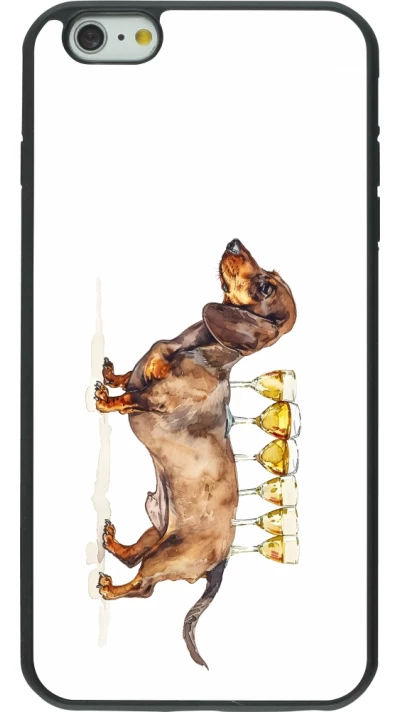 iPhone 6 Plus / 6s Plus Case Hülle - Silikon schwarz Wine Teckel