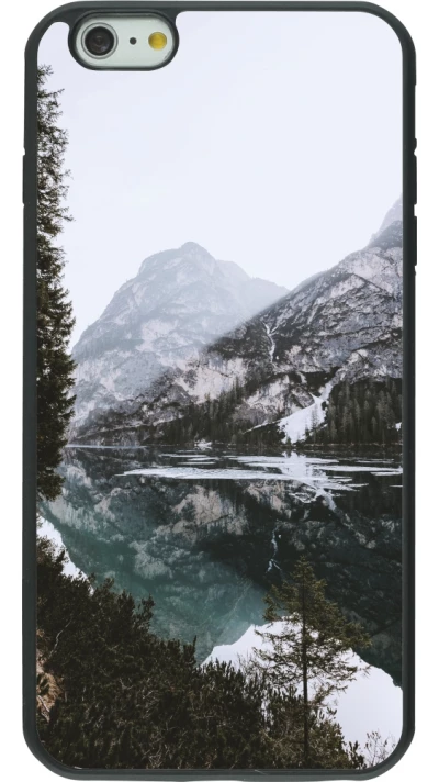 iPhone 6 Plus / 6s Plus Case Hülle - Silikon schwarz Winter 22 snowy mountain and lake