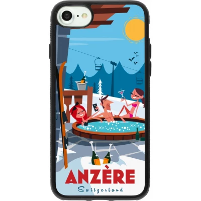 Coque iPhone 7 / 8 / SE (2020, 2022) - Silicone rigide noir Anzère Mountain Jacuzzi