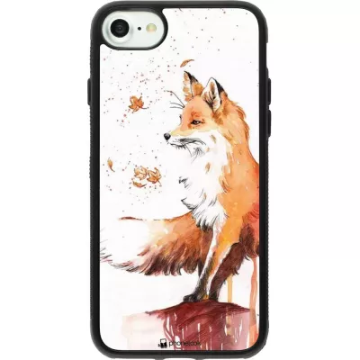 Hülle iPhone 7 / 8 / SE (2020, 2022) - Silikon schwarz Autumn 21 Fox