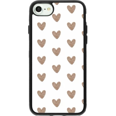 iPhone 7 / 8 / SE (2020, 2022) Case Hülle - Silikon schwarz Autumn 2024 brown hearts