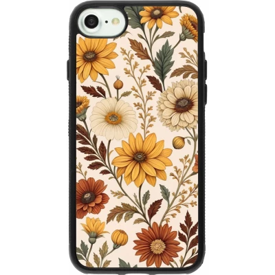 iPhone 7 / 8 / SE (2020, 2022) Case Hülle - Silikon schwarz Autumn 25 Flower pattern