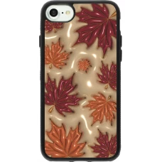 iPhone 7 / 8 / SE (2020, 2022) Case Hülle - Silikon schwarz Autumn 26 3D leaves