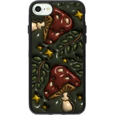 iPhone 7 / 8 / SE (2020, 2022) Case Hülle - Silikon schwarz Autumn 26 3D mushrooms