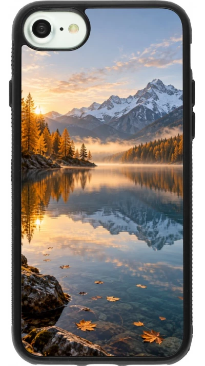 Coque iPhone 7 / 8 / SE (2020, 2022) - Silicone rigide noir Autumn 26 Autumn lake