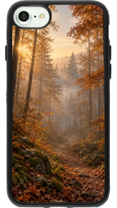 Coque iPhone 7 / 8 / SE (2020, 2022) - Silicone rigide noir Autumn 26 Autumn walk