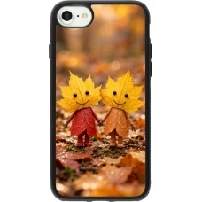 iPhone 7 / 8 / SE (2020, 2022) Case Hülle - Silikon schwarz Autumn 26 Couple of leaves