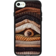 iPhone 7 / 8 / SE (2020, 2022) Case Hülle - Silikon schwarz Autumn 26 Dog under the covers