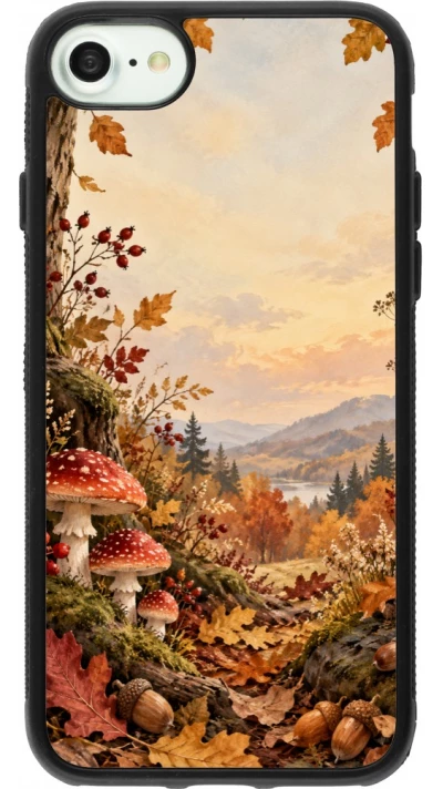 Coque iPhone 7 / 8 / SE (2020, 2022) - Silicone rigide noir Autumn 26 Illustrated Autumn