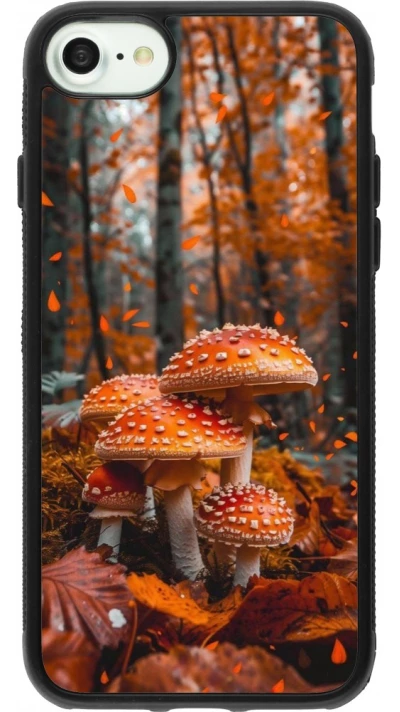 Coque iPhone 7 / 8 / SE (2020, 2022) - Silicone rigide noir Autumn 26 Mushrooms in the woods
