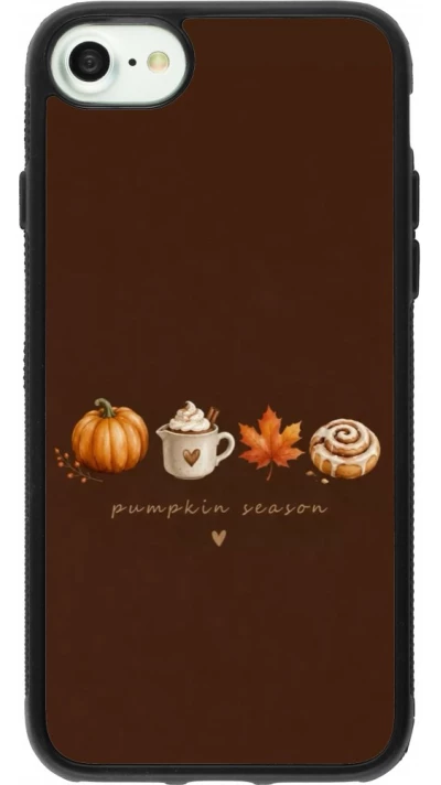 Coque iPhone 7 / 8 / SE (2020, 2022) - Silicone rigide noir Autumn 26 Pumpkin season