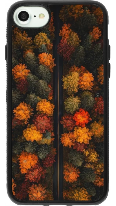 Coque iPhone 7 / 8 / SE (2020, 2022) - Silicone rigide noir Autumn 26 Road in autumn
