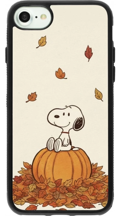 Coque iPhone 7 / 8 / SE (2020, 2022) - Silicone rigide noir Autumn 26 Snoopy autumn