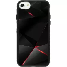 Coque iPhone 7 / 8 / SE (2020, 2022) - Silicone rigide noir Black Red Lines