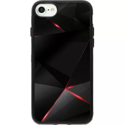 Coque iPhone 7 / 8 / SE (2020, 2022) - Silicone rigide noir Black Red Lines