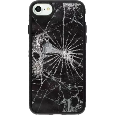 Coque iPhone 7 / 8 / SE (2020, 2022) - Silicone rigide noir Broken Screen