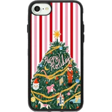 Coque iPhone 7 / 8 / SE (2020, 2022) - Silicone rigide noir Christmas 25 Happy Holiday