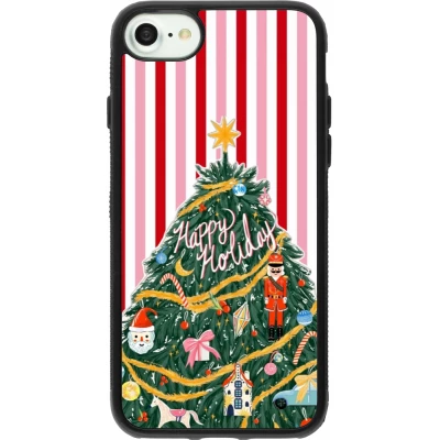 Coque iPhone 7 / 8 / SE (2020, 2022) - Silicone rigide noir Christmas 25 Happy Holiday