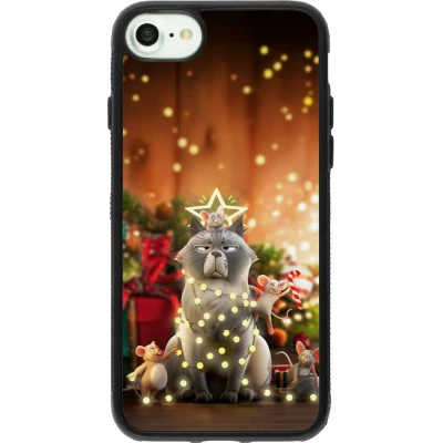 iPhone 7 / 8 / SE (2020, 2022) Case Hülle - Silikon schwarz Christmas 25 Xmas Cat