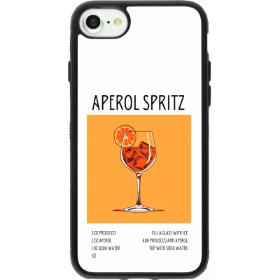 Coque iPhone 7 / 8 / SE (2020, 2022) - Silicone rigide noir Cocktail recette Aperol Spritz