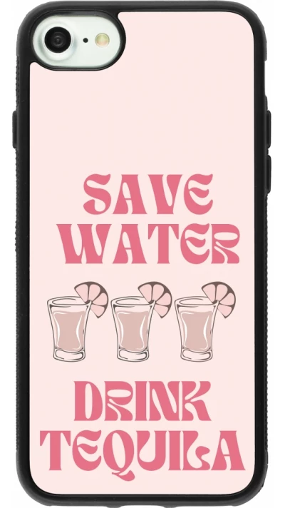 iPhone 7 / 8 / SE (2020, 2022) Case Hülle - Silikon schwarz Cocktail Save Water Drink Tequila
