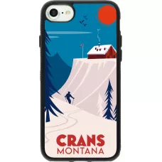 Coque iPhone 7 / 8 / SE (2020, 2022) - Silicone rigide noir Crans-Montana Cabane