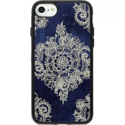 Hülle iPhone 7 / 8 / SE (2020, 2022) - Silikon schwarz Cream Flower Moroccan