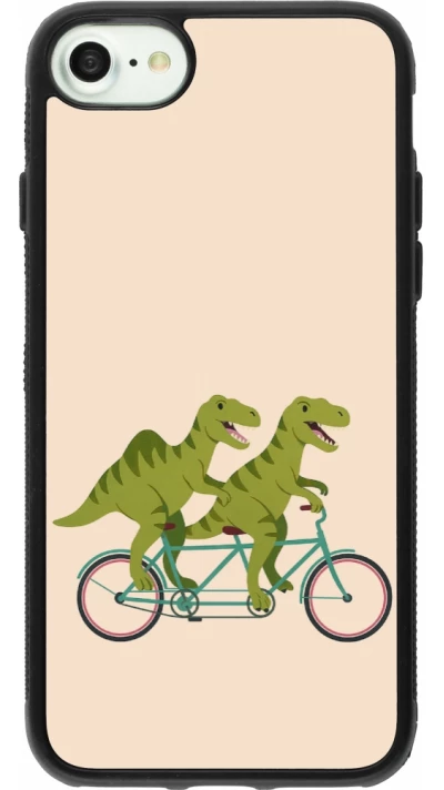 iPhone 7 / 8 / SE (2020, 2022) Case Hülle - Silikon schwarz Dinosaurs on bikes 2026