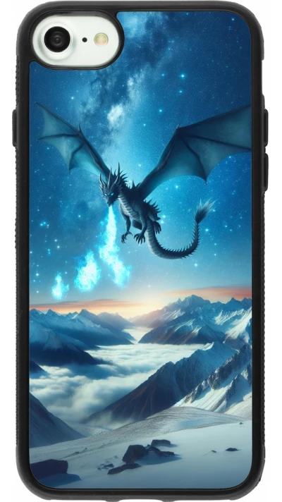 iPhone 7 / 8 / SE (2020, 2022) Case Hülle - Silikon schwarz Drache nächtliche Berg