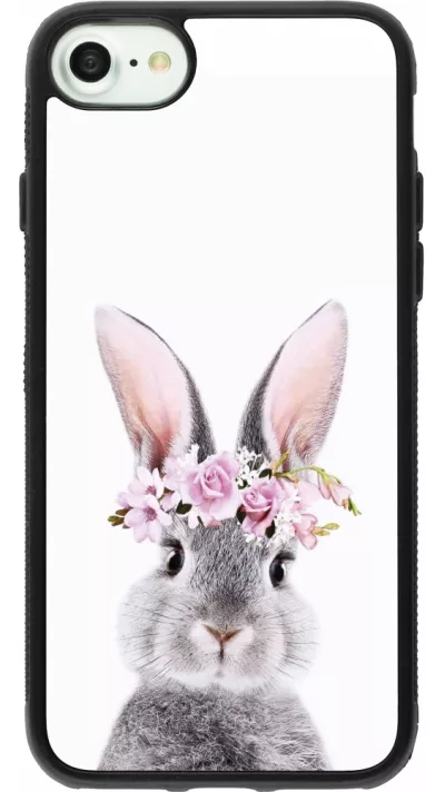 iPhone 7 / 8 / SE (2020, 2022) Case Hülle - Silikon schwarz Easter 2023 flower bunny