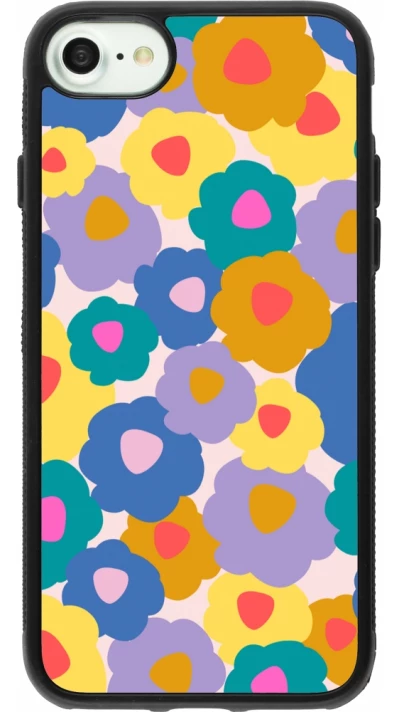 iPhone 7 / 8 / SE (2020, 2022) Case Hülle - Silikon schwarz Easter 2024 flower power