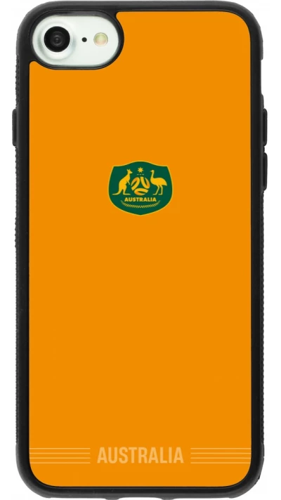 Coque iPhone 7 / 8 / SE (2020, 2022) - Silicone rigide noir Maillot de football Australie 2026 personnalisable