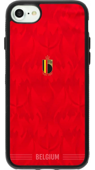 Coque iPhone 7 / 8 / SE (2020, 2022) - Silicone rigide noir Maillot de football Belgique 2026 personnalisable