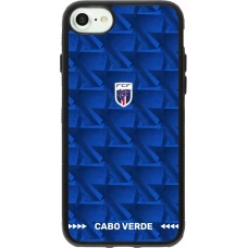 Coque iPhone 7 / 8 / SE (2020, 2022) - Silicone rigide noir Maillot de football Cap-Vert 2026 personnalisable