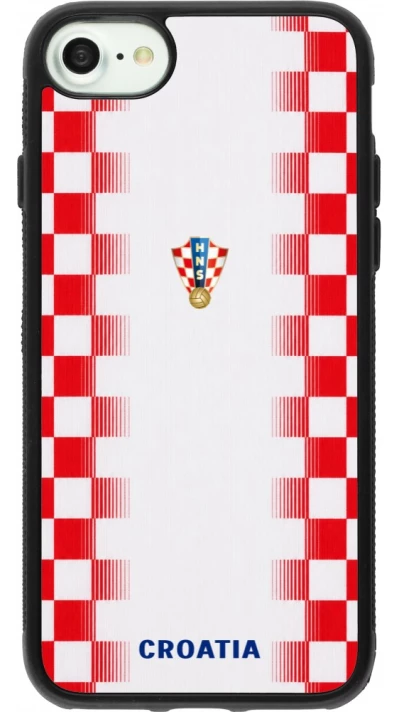 iPhone 7 / 8 / SE (2020, 2022) Case Hülle - Silikon schwarz Kroatien 2026 personalisierbares Fussballtrikot