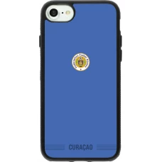 Coque iPhone 7 / 8 / SE (2020, 2022) - Silicone rigide noir Maillot de football Curaçao 2026 personnalisable